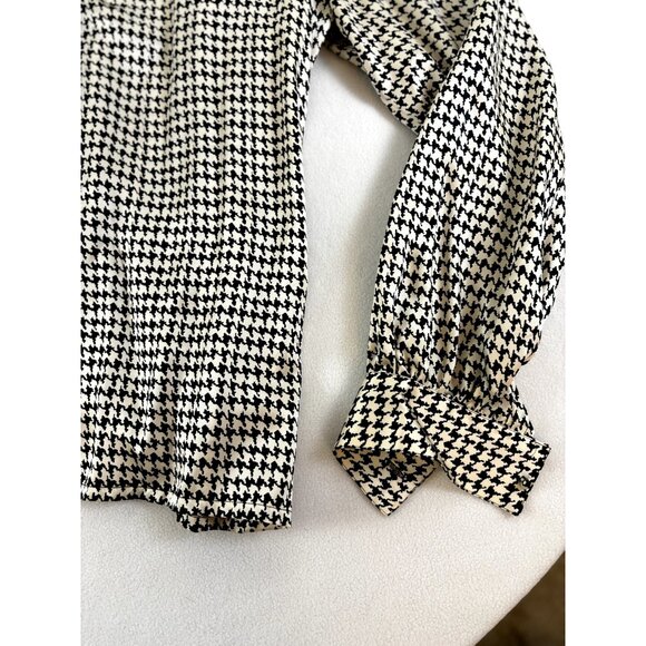 Mary Ann Restivo 100% Silk Size 12 Women's Collared w/Tie Long Sleeve Top Blouse - Picture 12 of 16